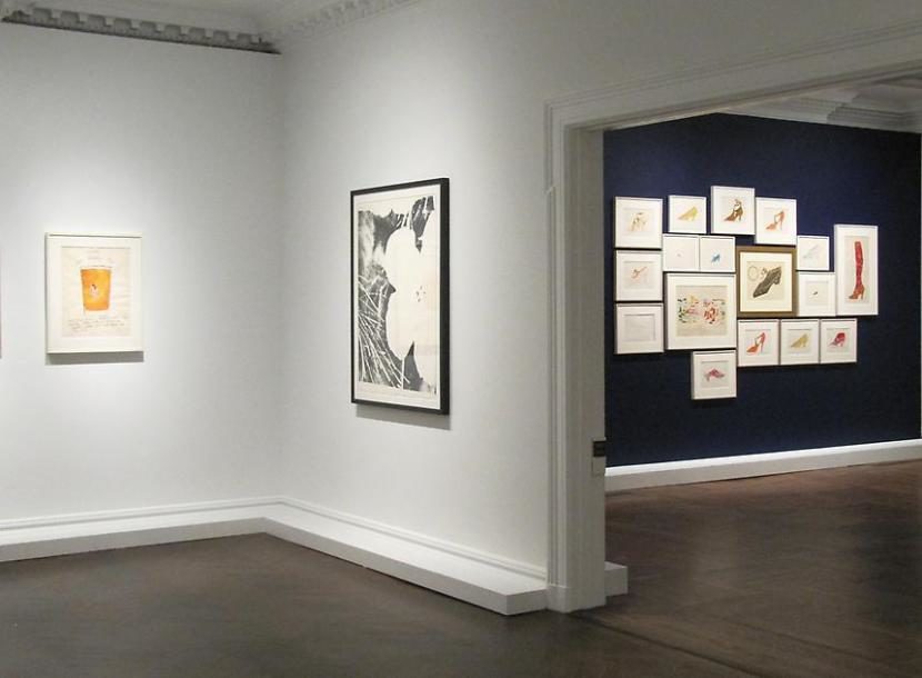 Installation view of the exhibition Andy Warhol: Who’s Who in Holiday Hats