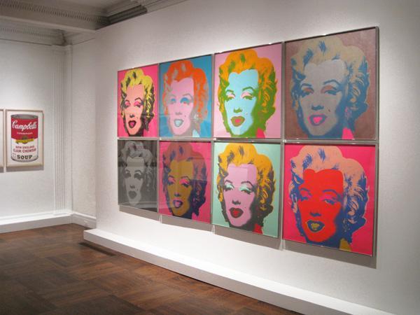 Installation view of the exhibition Warhol Print Portfolios: Marilyn Monroe, Mao, Electric Chairs, Campbell’s Soup