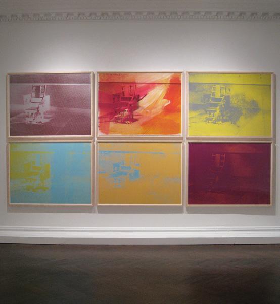 Installation view of the exhibition Warhol Print Portfolios: Marilyn Monroe, Mao, Electric Chairs, Campbell’s Soup