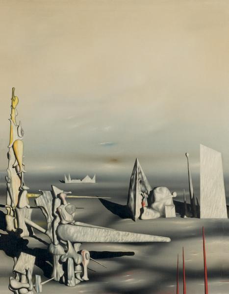 Image of Yves Tanguy's painting Qui répondra? (Who will answer?)