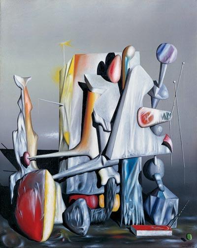 Image of Yves Tanguy's painting Les Couleurs équivoques (Equivocal Colors)