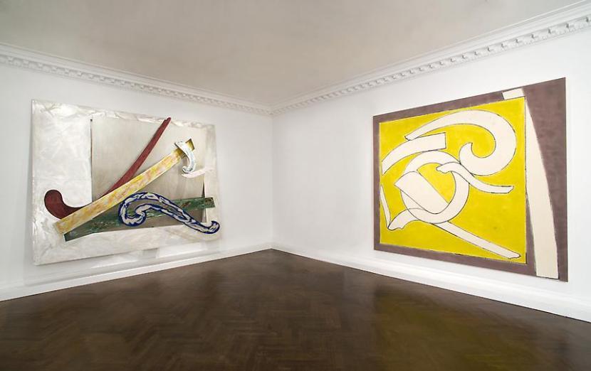 Installation view of Frank Stella's exhibition Exotic Birds, 1976