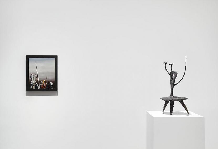 Installation view of the exhibition Tanguy Calder: Between Surrealism and Abstraction in New York