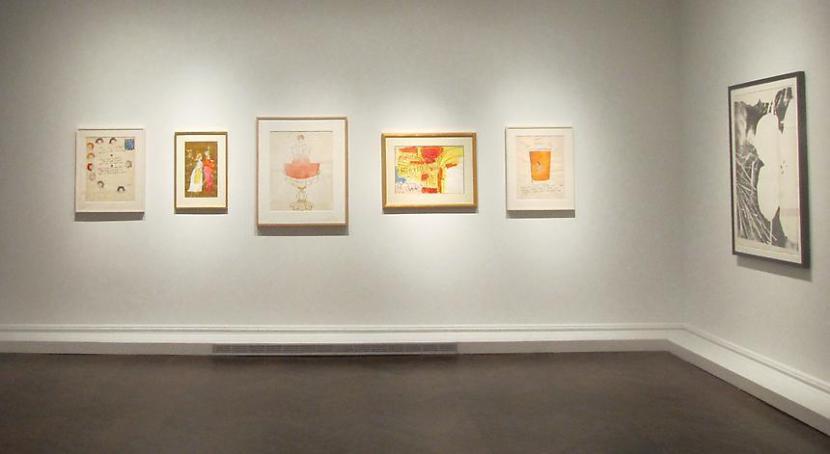 Installation view of the exhibition Andy Warhol: Who’s Who in Holiday Hats