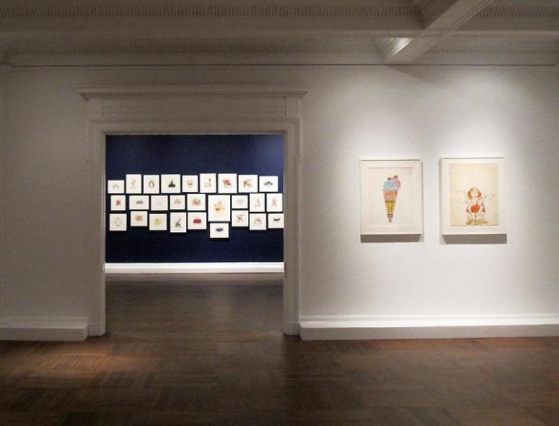 Installation view of the exhibition Andy Warhol: Who’s Who in Holiday Hats