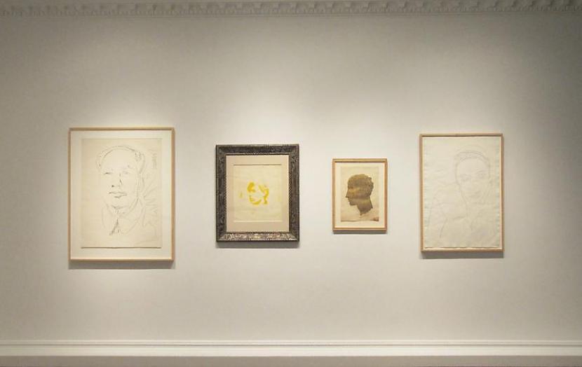 Installation view of the exhibition Andy Warhol: Who’s Who in Holiday Hats