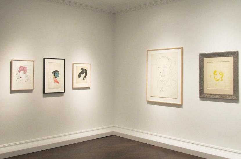 Installation view of the exhibition Andy Warhol: Who’s Who in Holiday Hats