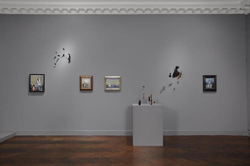 Installation view of the exhibition Tanguy Calder: Between Surrealism and Abstraction in New York