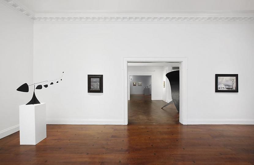 Installation view of the exhibition Tanguy Calder: Between Surrealism and Abstraction in New York