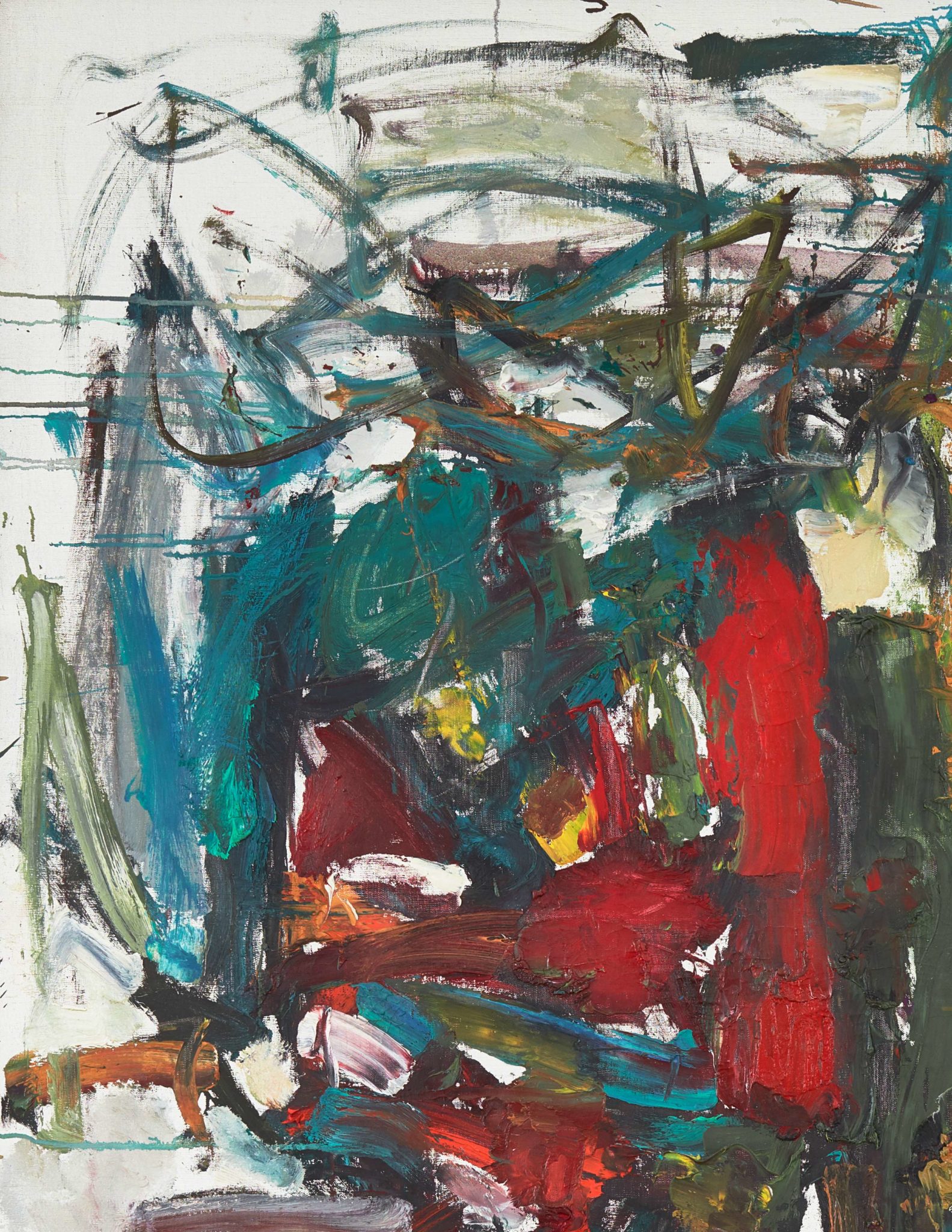 Detail view of Joan Mitchell's painting Untitled, 1959