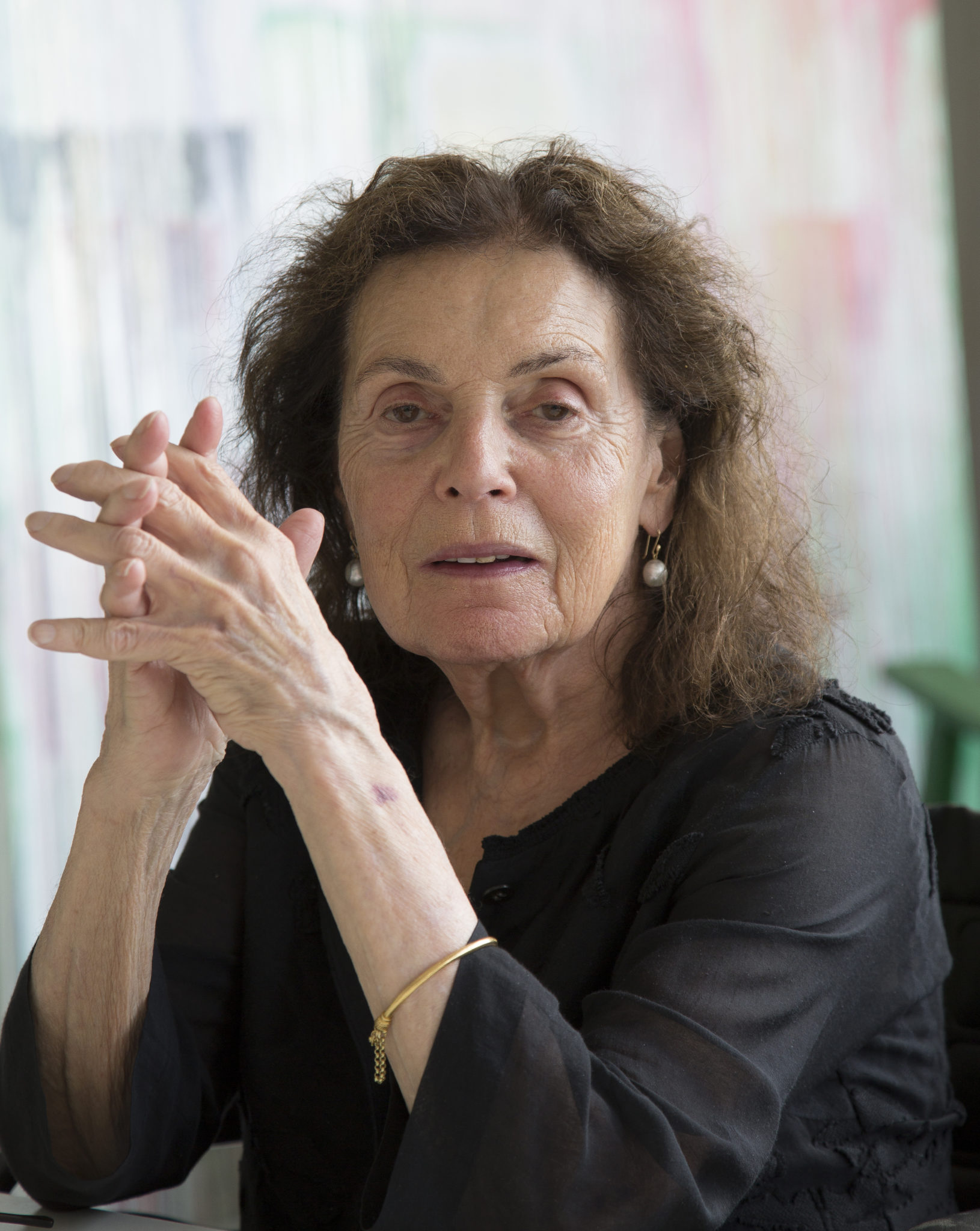 Photo of Pat Steir in her studio