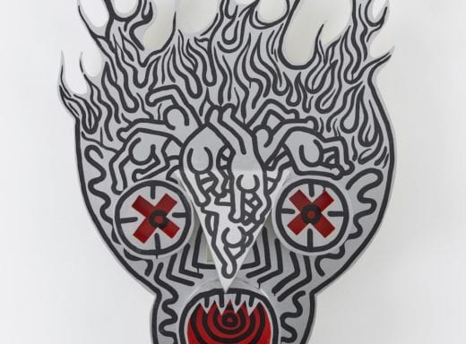 Keith Haring's sculpture Untitled (Burning Skull), 1987