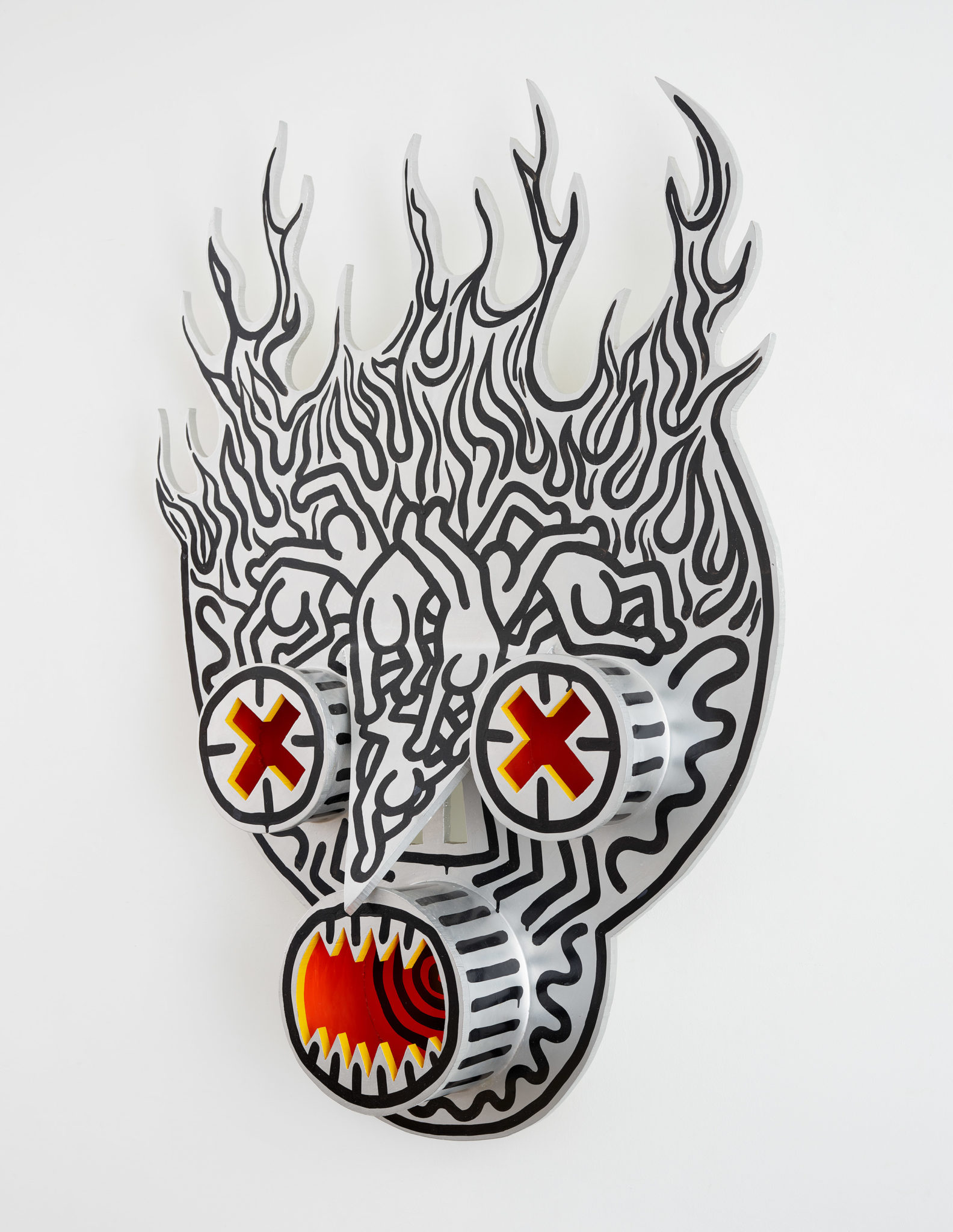 Keith Haring's sculpture Untitled (Burning Skull), 1987