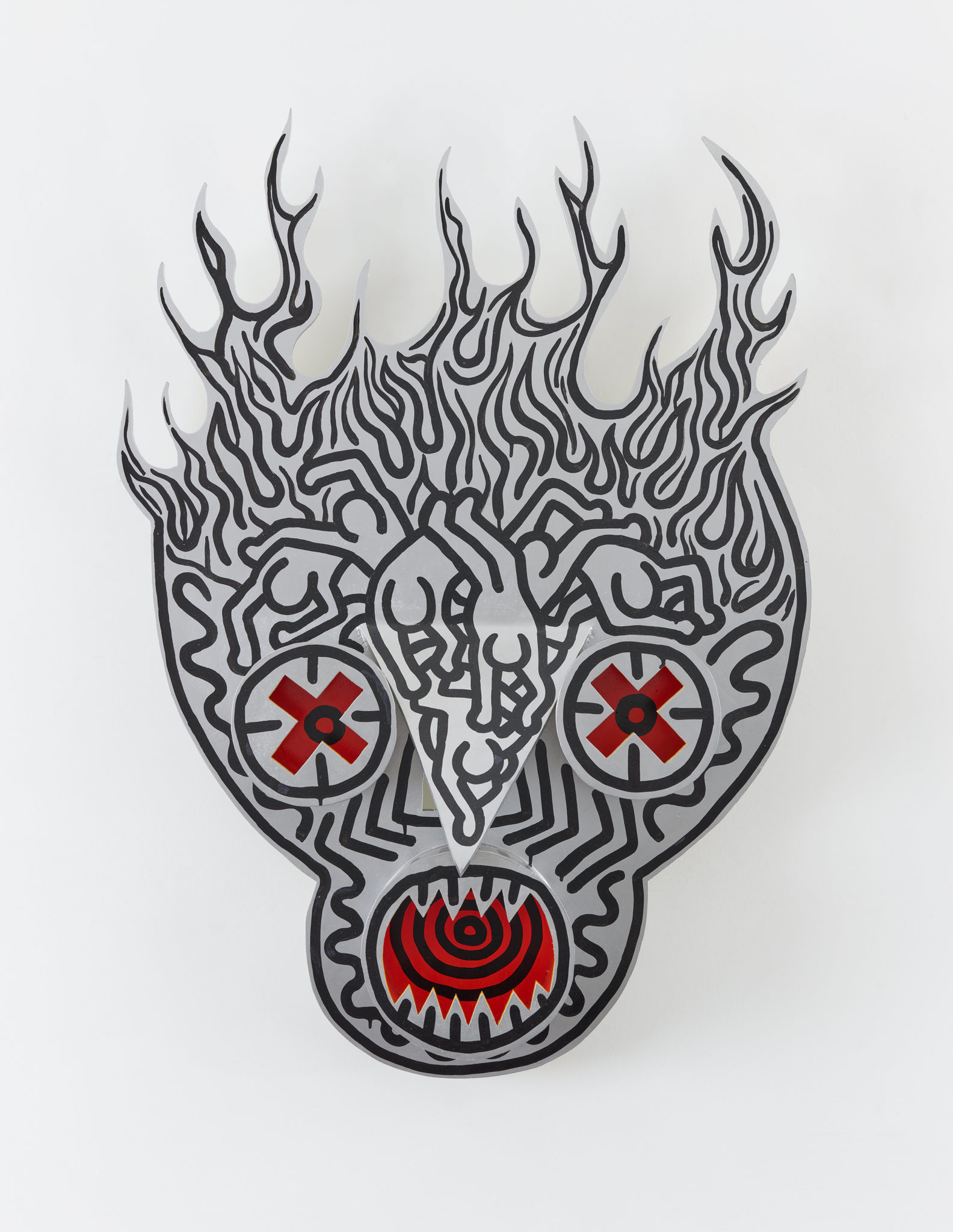 Keith Haring's sculpture Untitled (Burning Skull), 1987