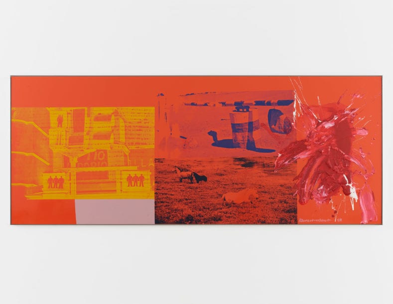 Painting by Robert Rauschenberg, "Red Mare (Urban Bourbon)," 1988.