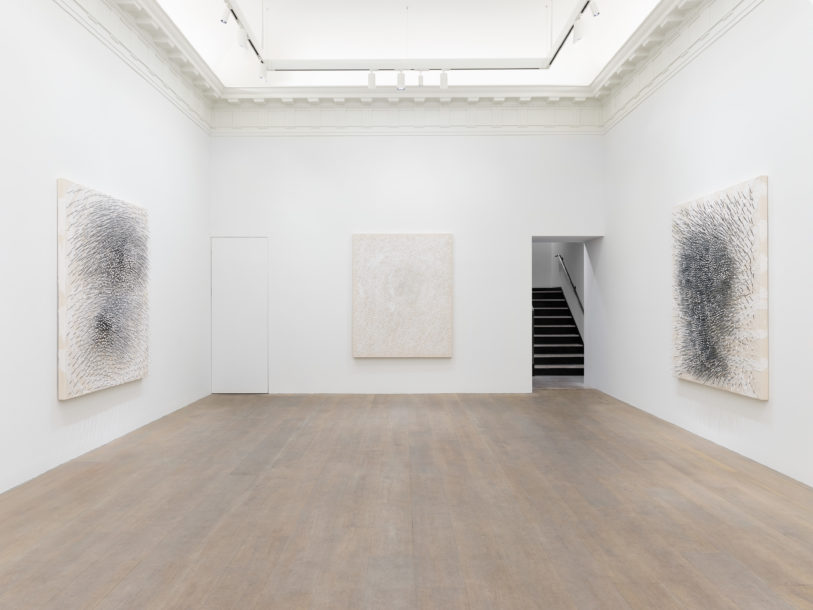 Installation view of Günther Uecker's Notations exhibition at Lévy Gorvy New York, 2019