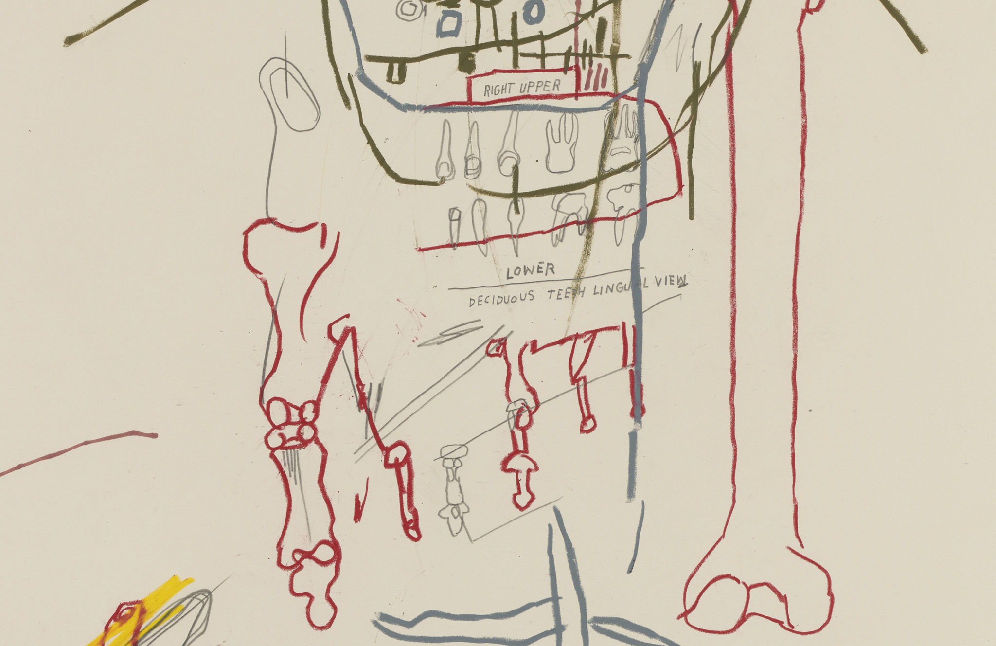 Detail of Basquiat's Untitled (Head), 1983