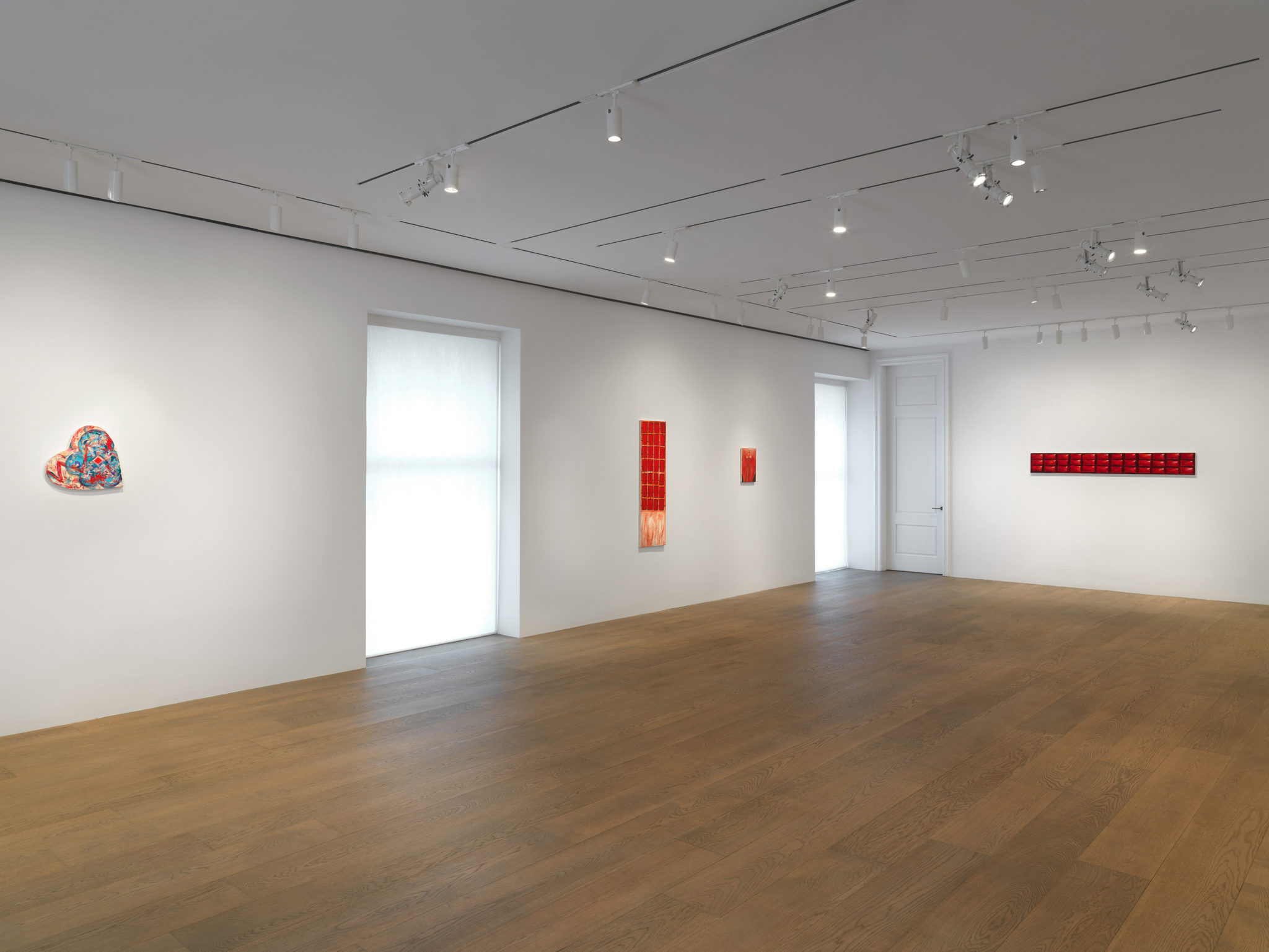 Installation view of Jutta Koether's paintings at Lévy Gorvy New York