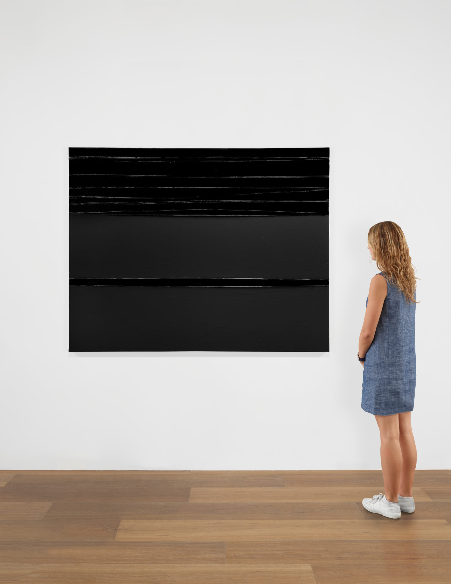 Scale view of Pierre Soulages's painting Peinture, 130 x 165 cm, 1 septembre 2019 (2019)