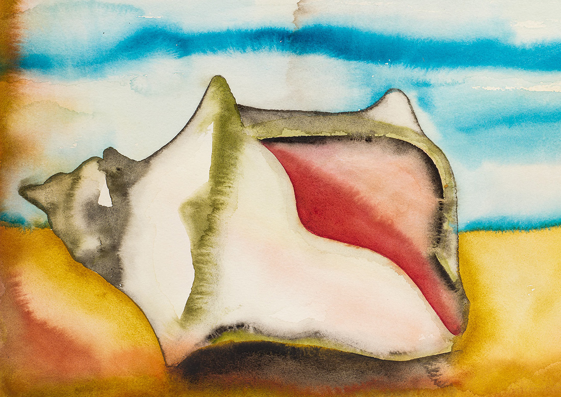 Detail of Francesco Clemente's watercolor 4-13-2020