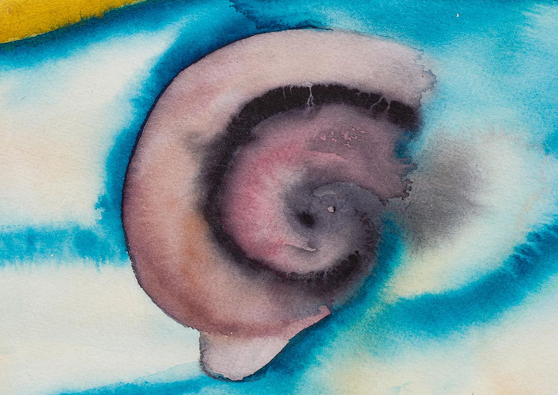 Detail of Francesco Clemente's watercolor 4-14-2020