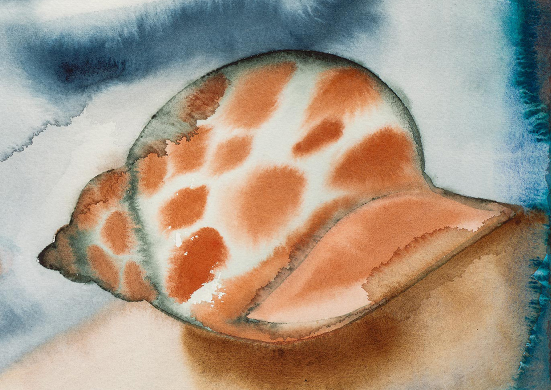 Detail of Francesco Clemente's watercolor 4-22-2020