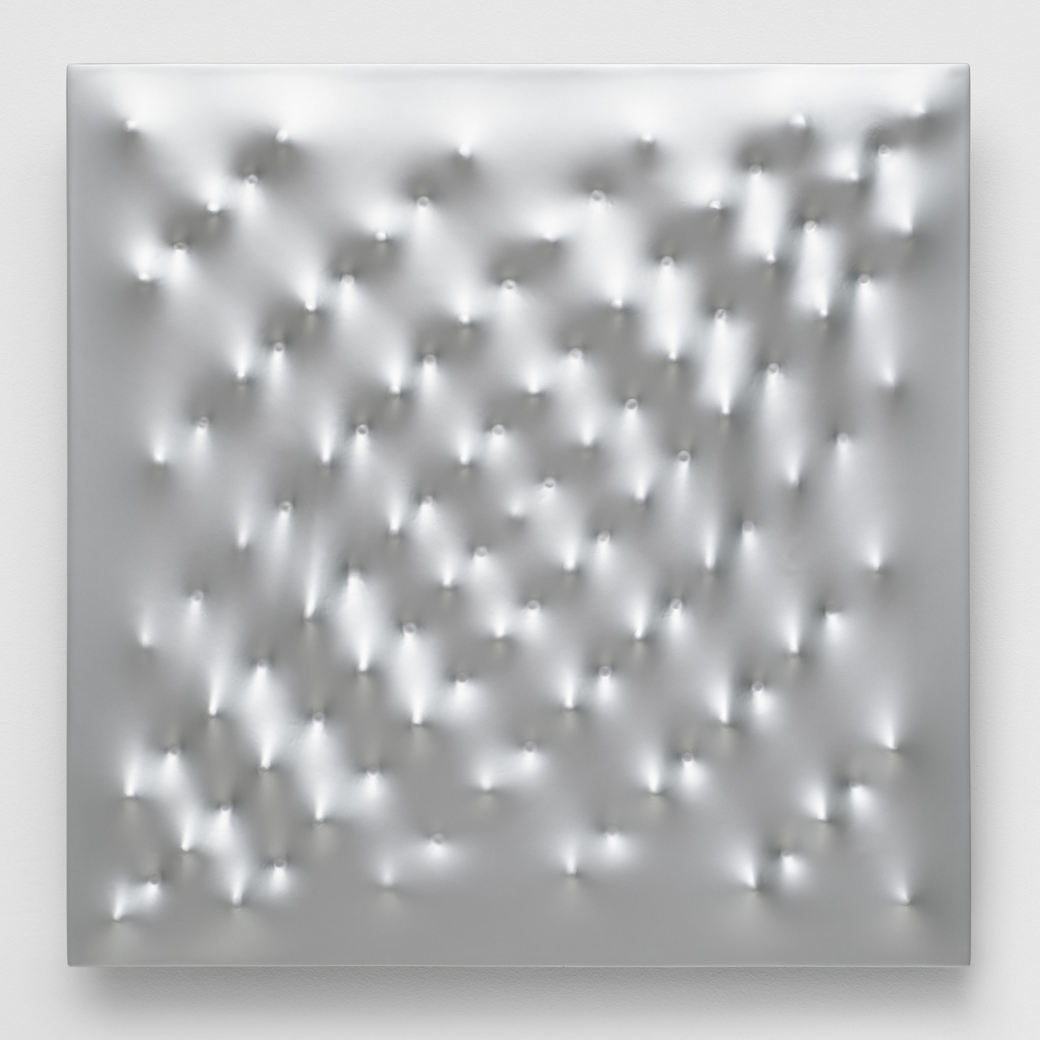 Enrico Castellani's aluminum work Superficie argento, 2006