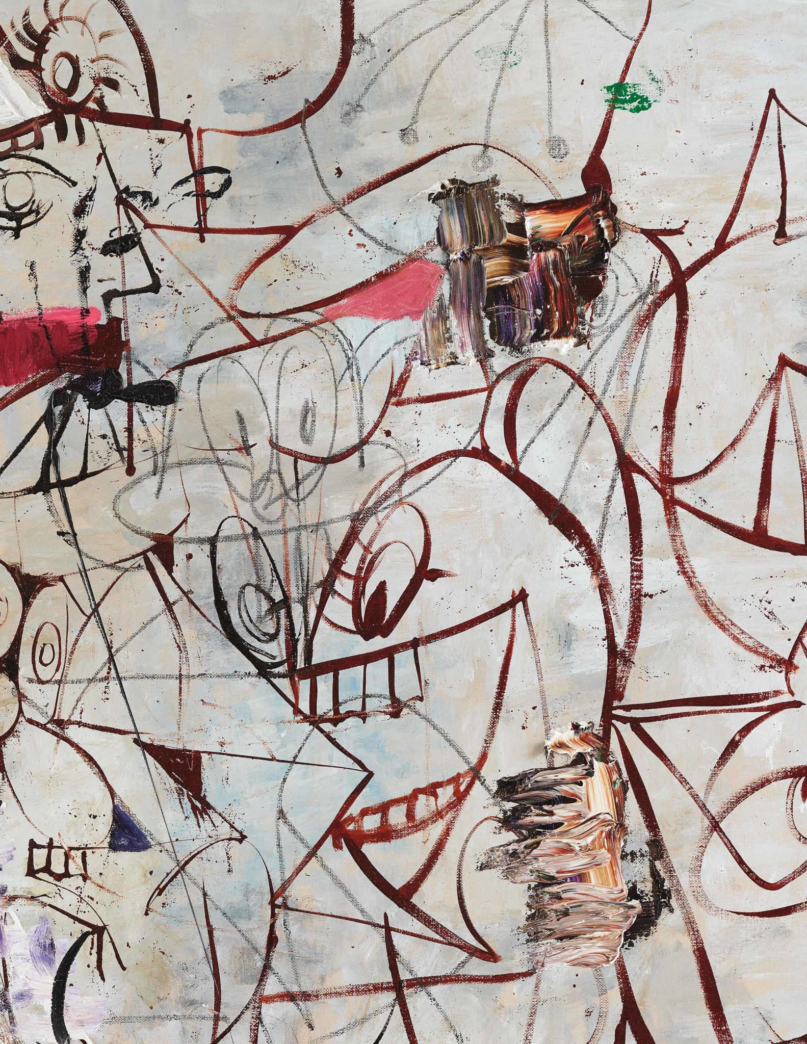 Detail of George Condo's Spatial Profiles, 2017