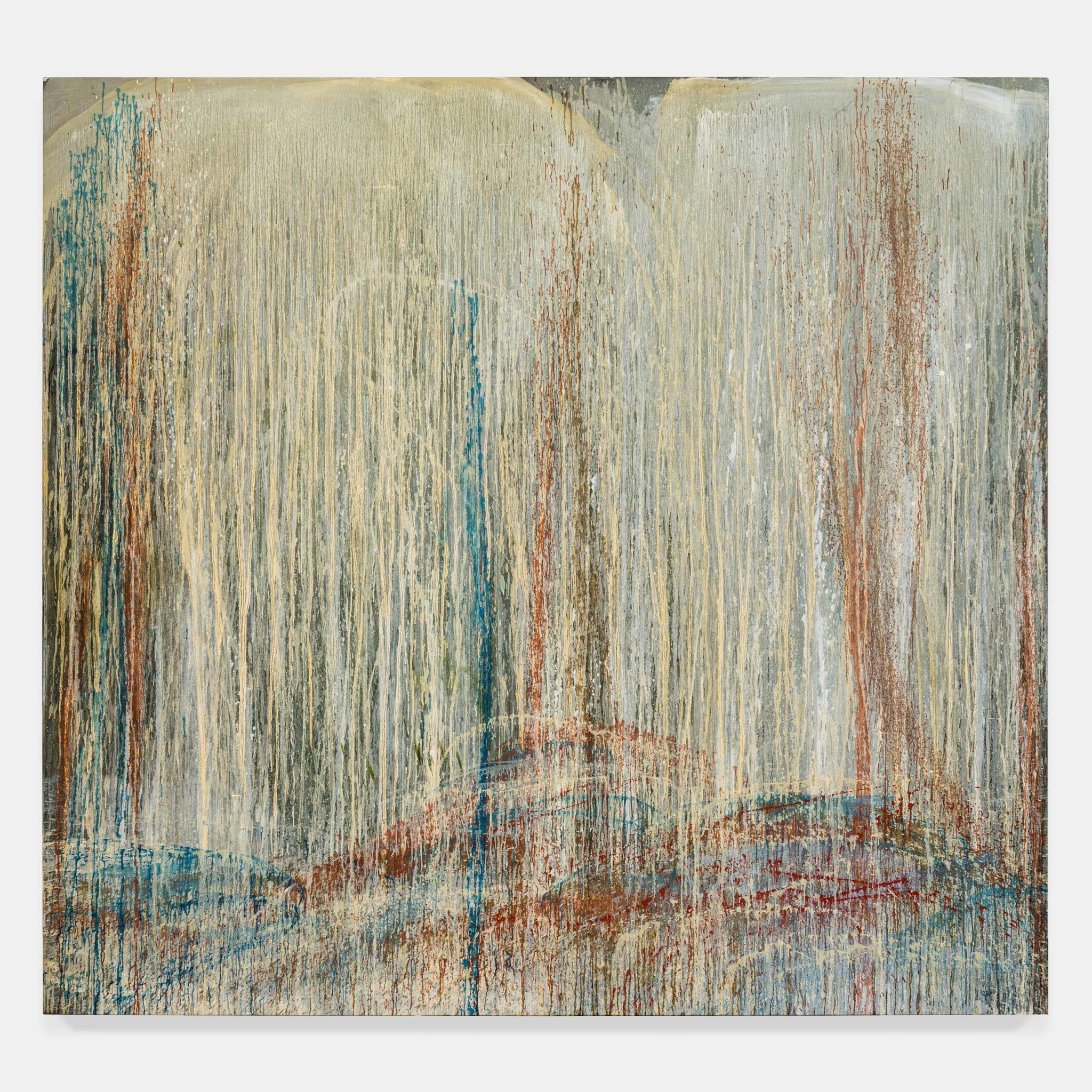 Image of Pat Steir's Red, Blue and Silver Waterfall, 1989