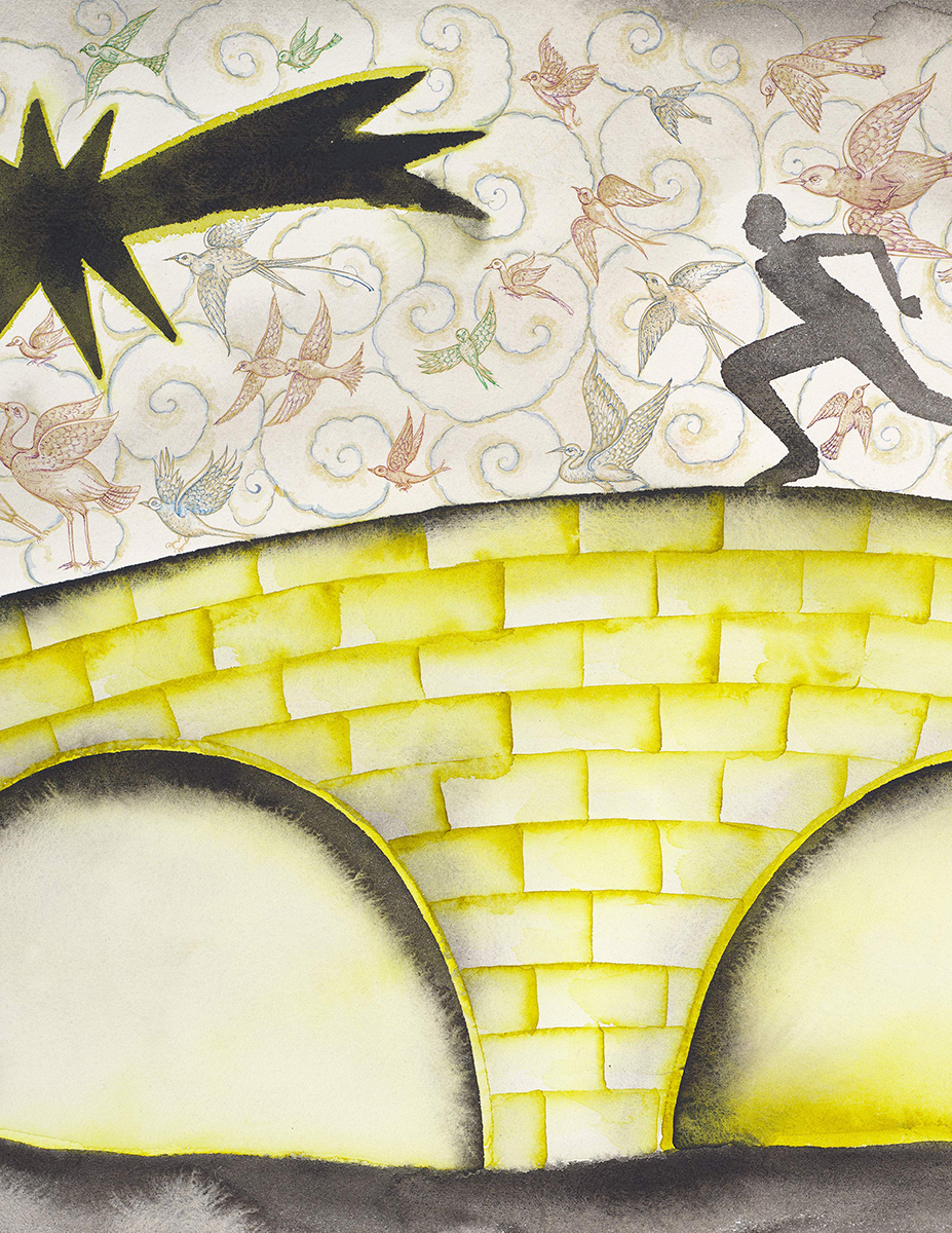 Detail shot of Francesco Clemente's Zen Star, 2015