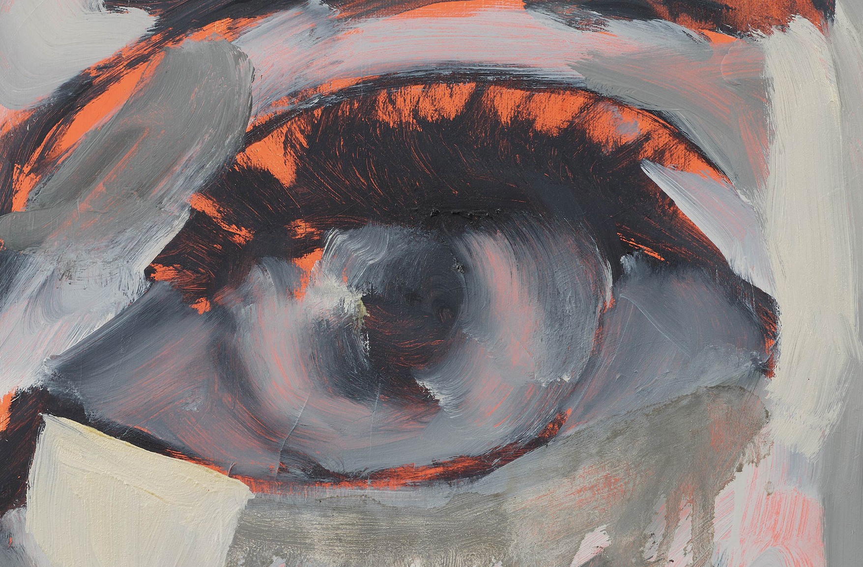 Detail shot of Francesco Clemente's Grisaille Self-Portrait, 1998