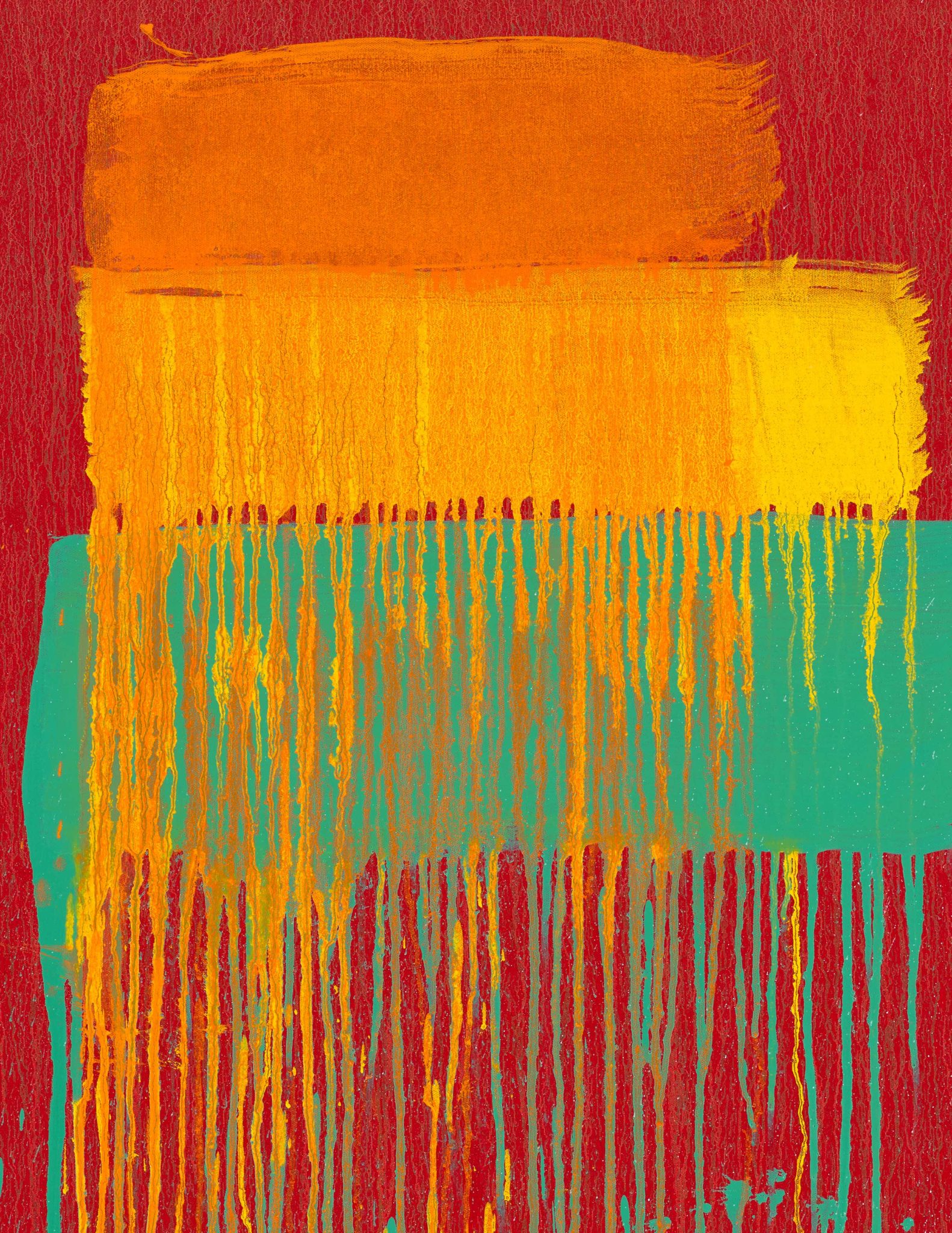 Detail view of Pat Steir's painting Untitled X, 2020 (Taipei)