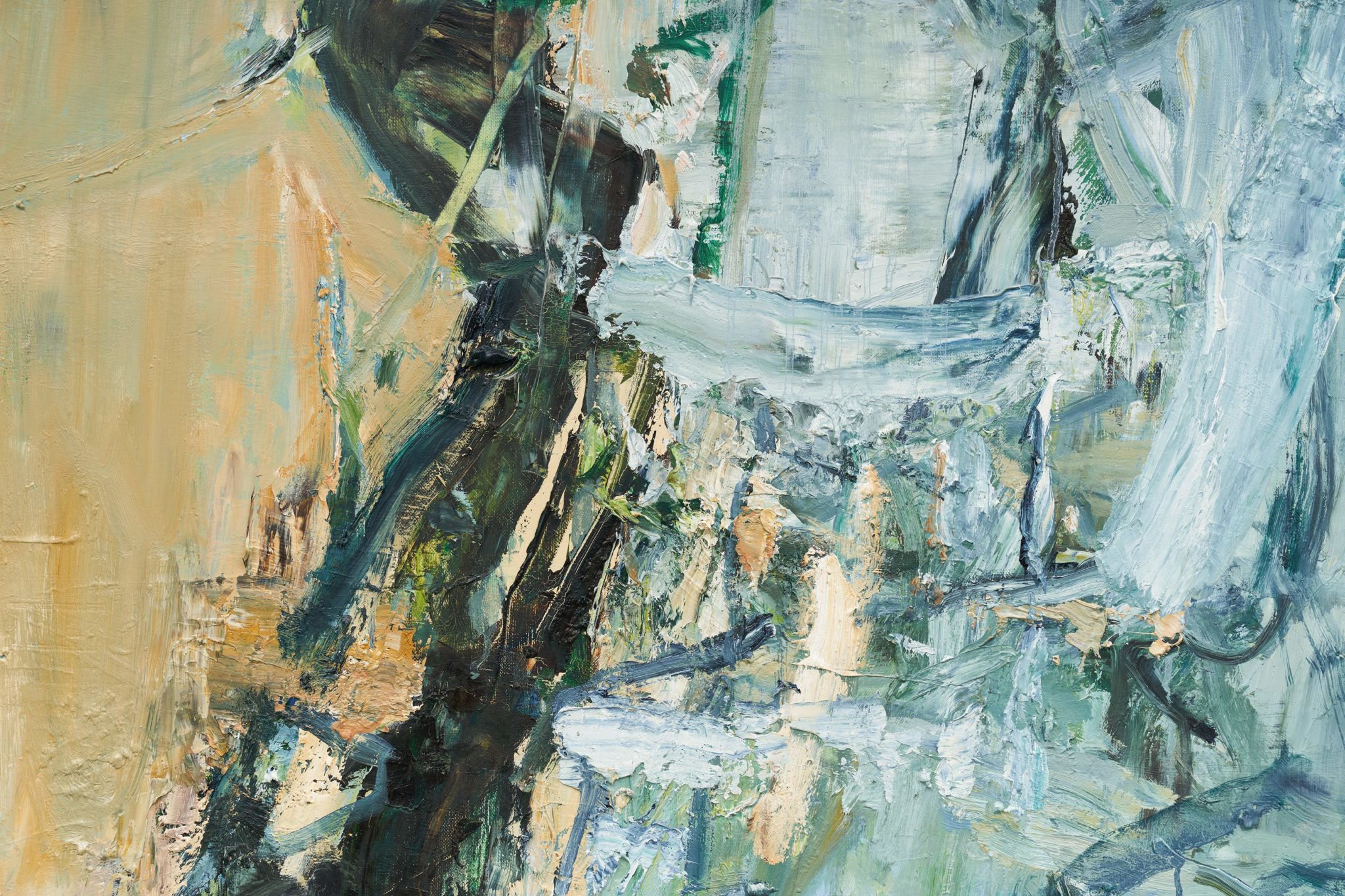 Detail view of Tu Hongtao's Stream-Fallen Leaves-Deep Valley, 2019–20