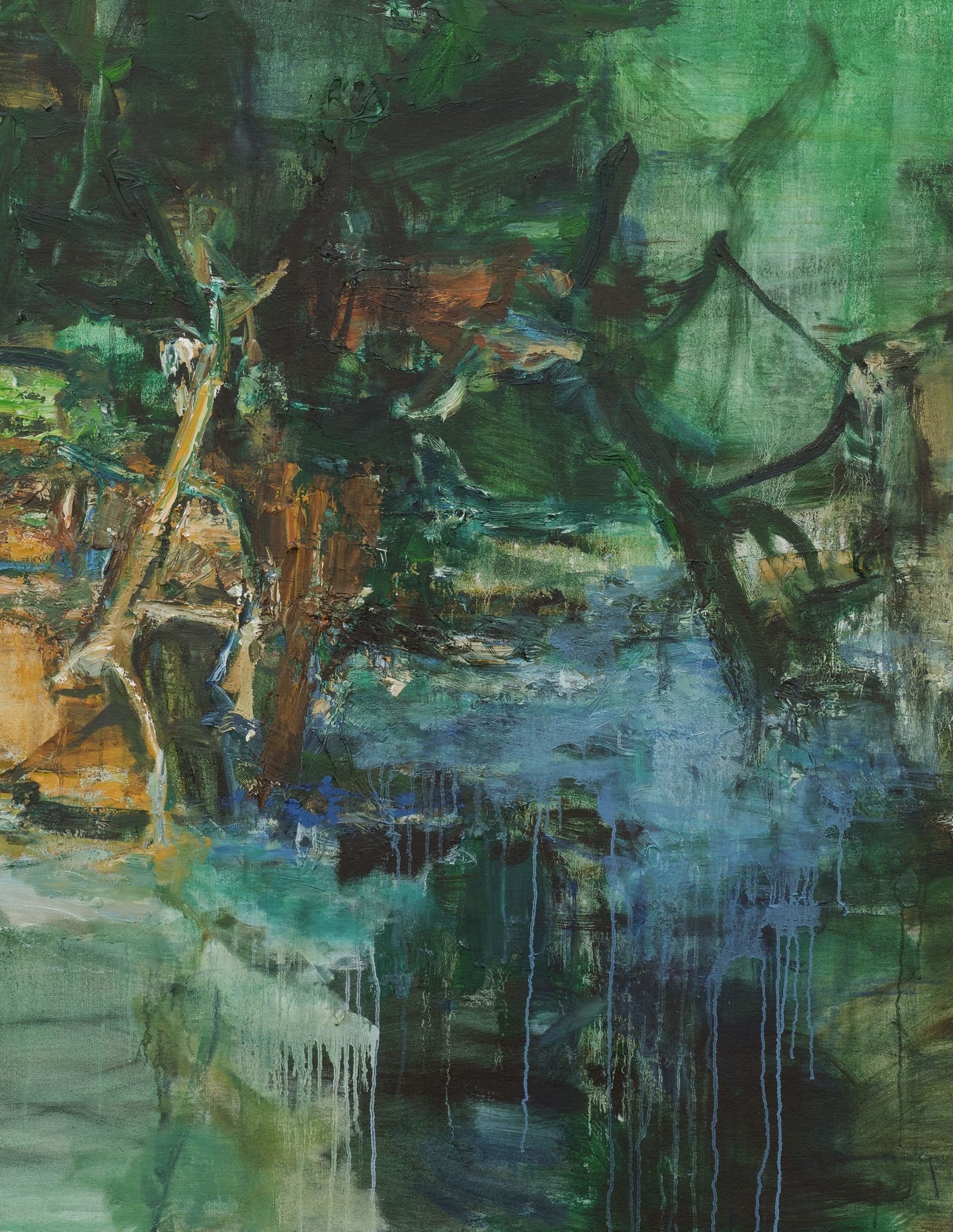 Detail view of Tu Hongtao's Thoughts in Remote Mountains, 2019–20