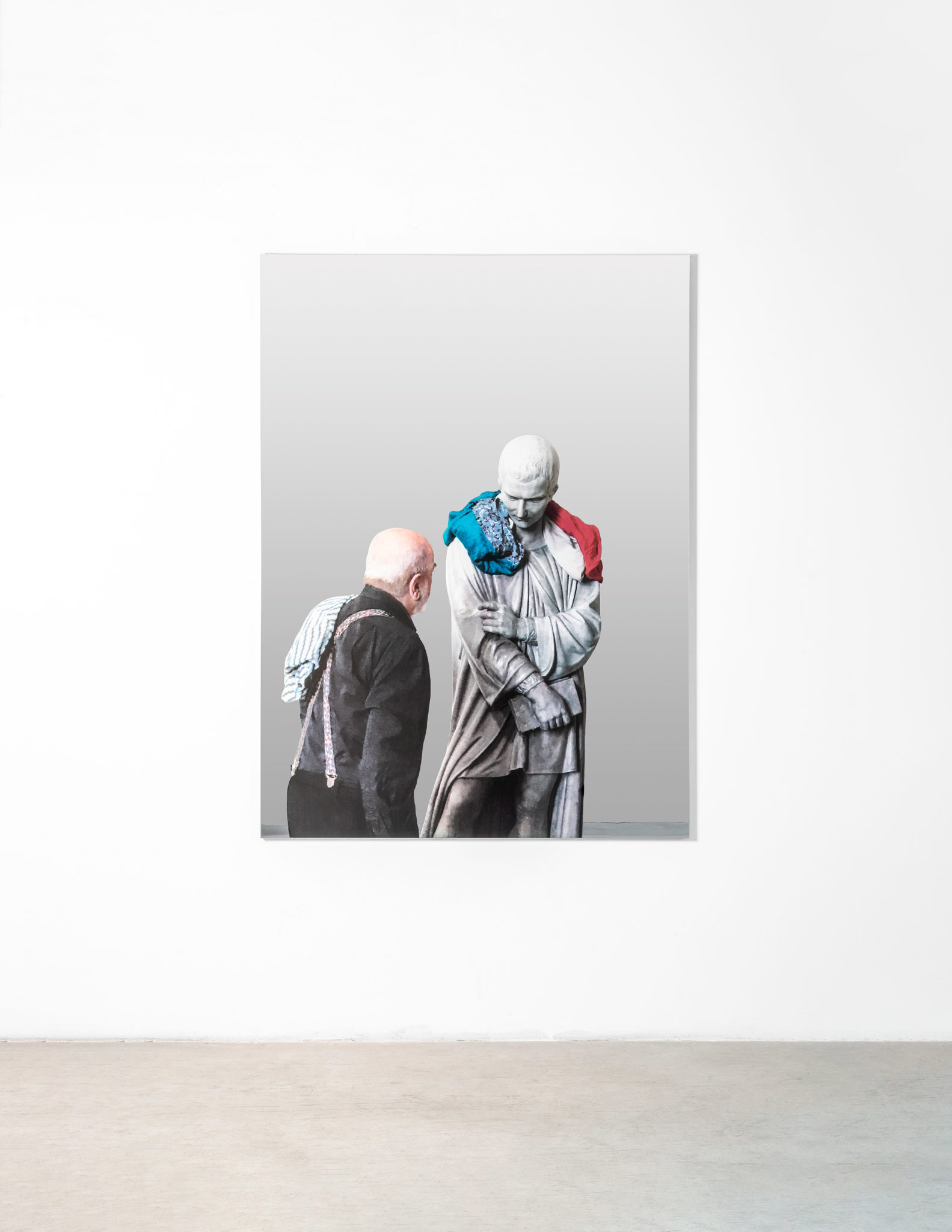 Installation view of Michelangelo Pistoletto's Lima-Vestizione n.2, mirror painting