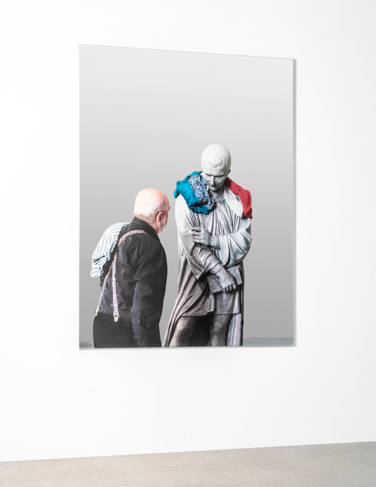 Installation view of Michelangelo Pistoletto's Lima-Vestizione n.2, mirror painting