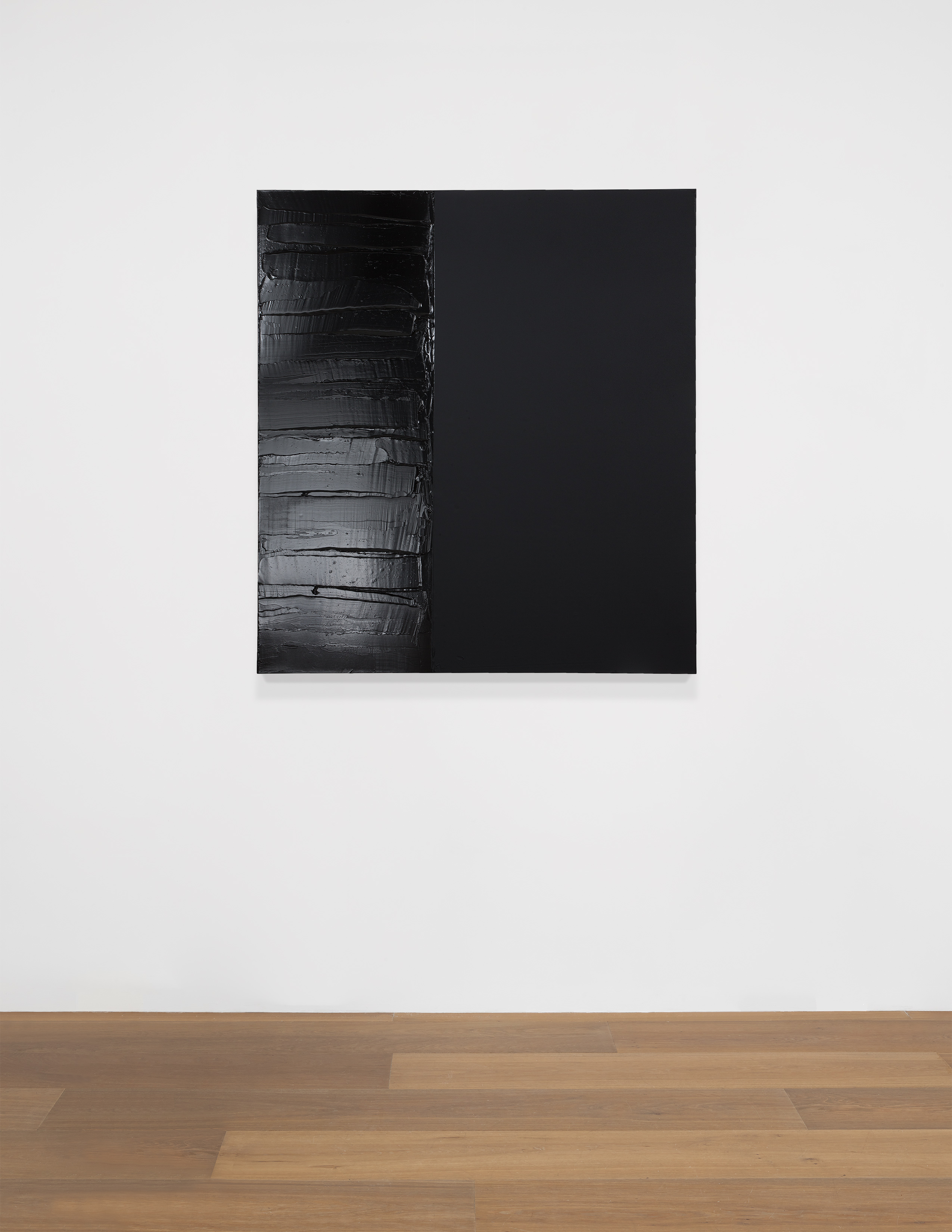 Install view of Pierre Soulages's painting 130 x 117 cm 21 Septembre 2018, 2018