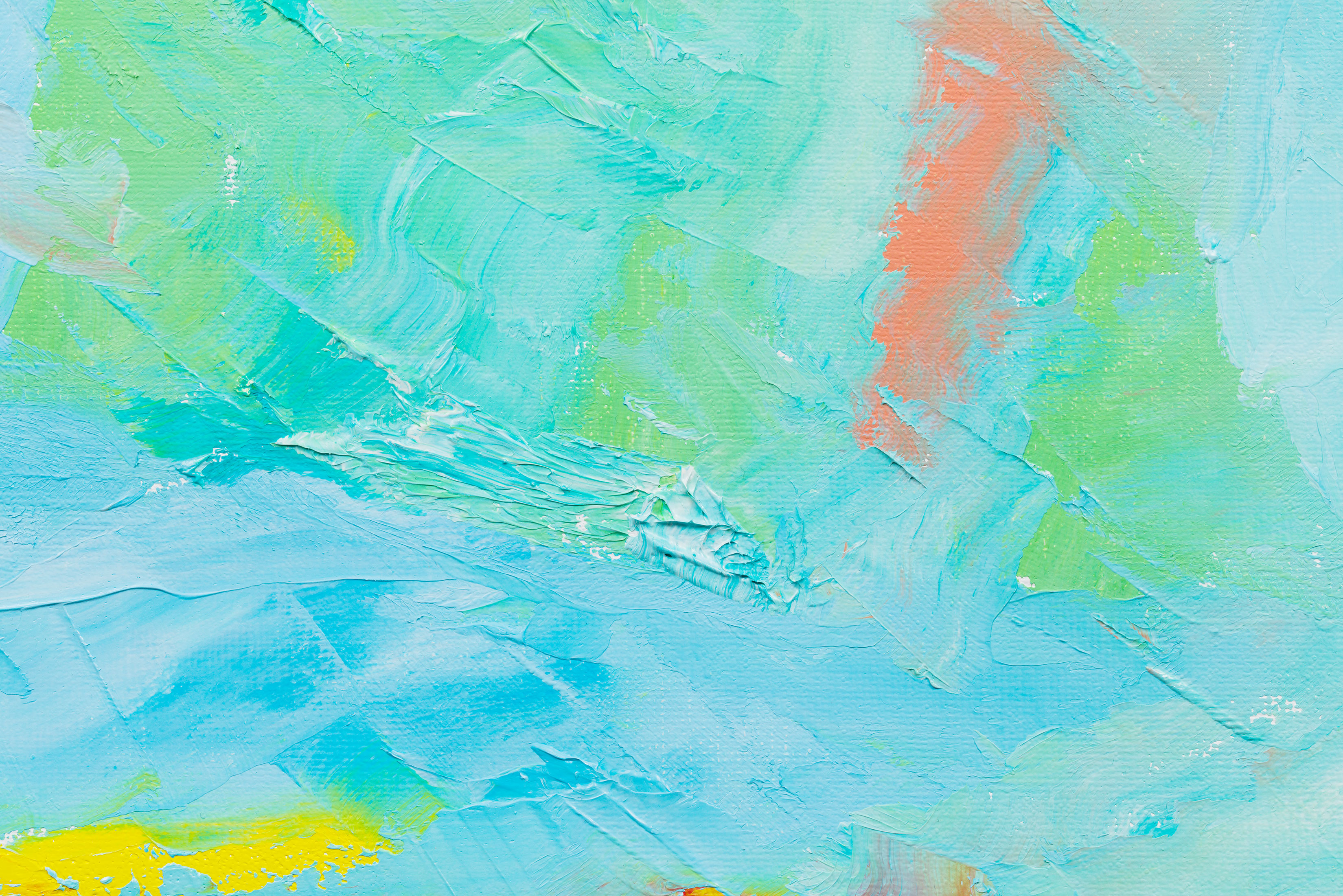 Detail view of Etel Adnan's painting Horizon 8