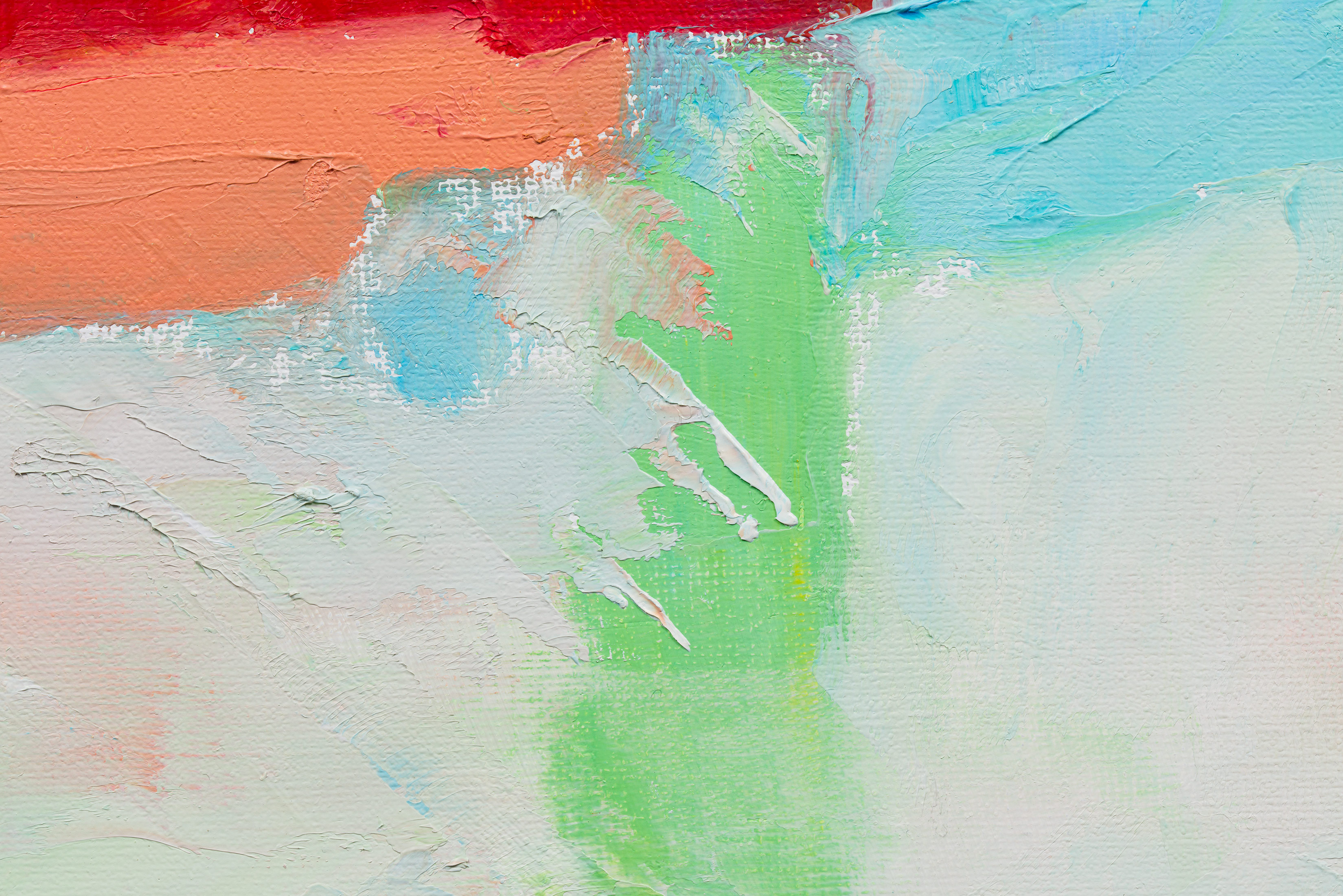 Detail view of Etel Adnan's painting Horizon 8