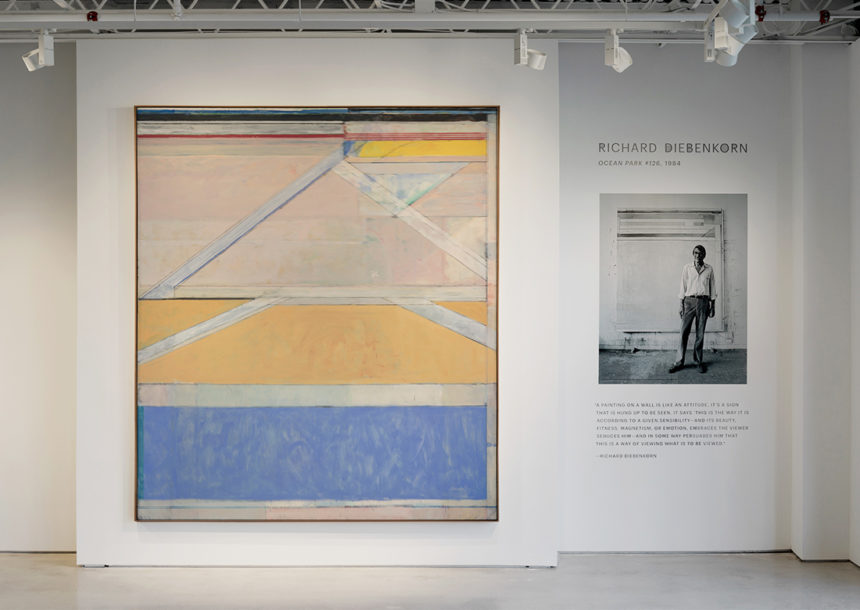 Installation view of Richard Diebenkorn's painting Ocean Park #126 at Lévy Gorvy Palm Beach