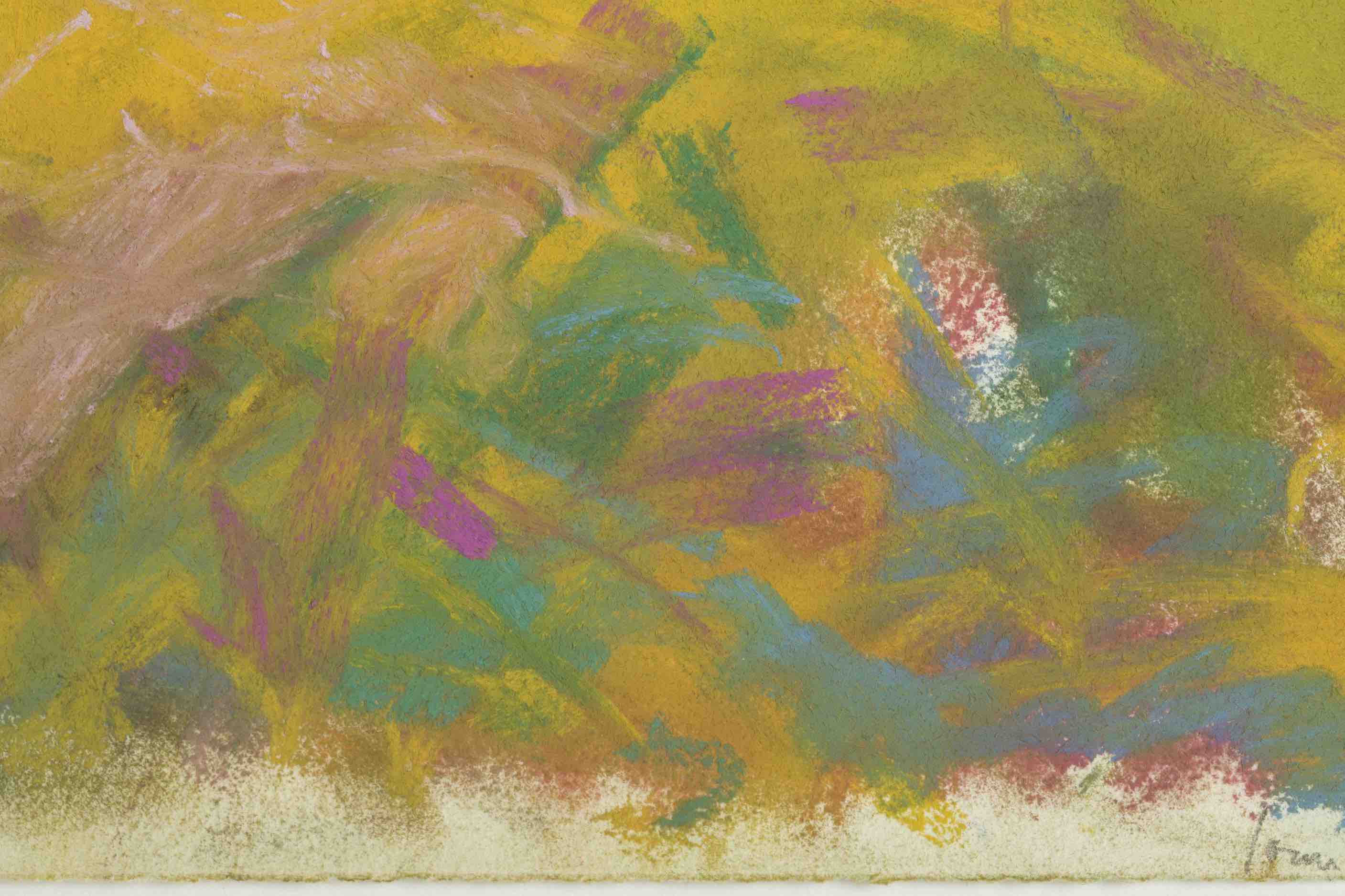 Detail view of Joan Mitchell's Untitled pastel on paper work