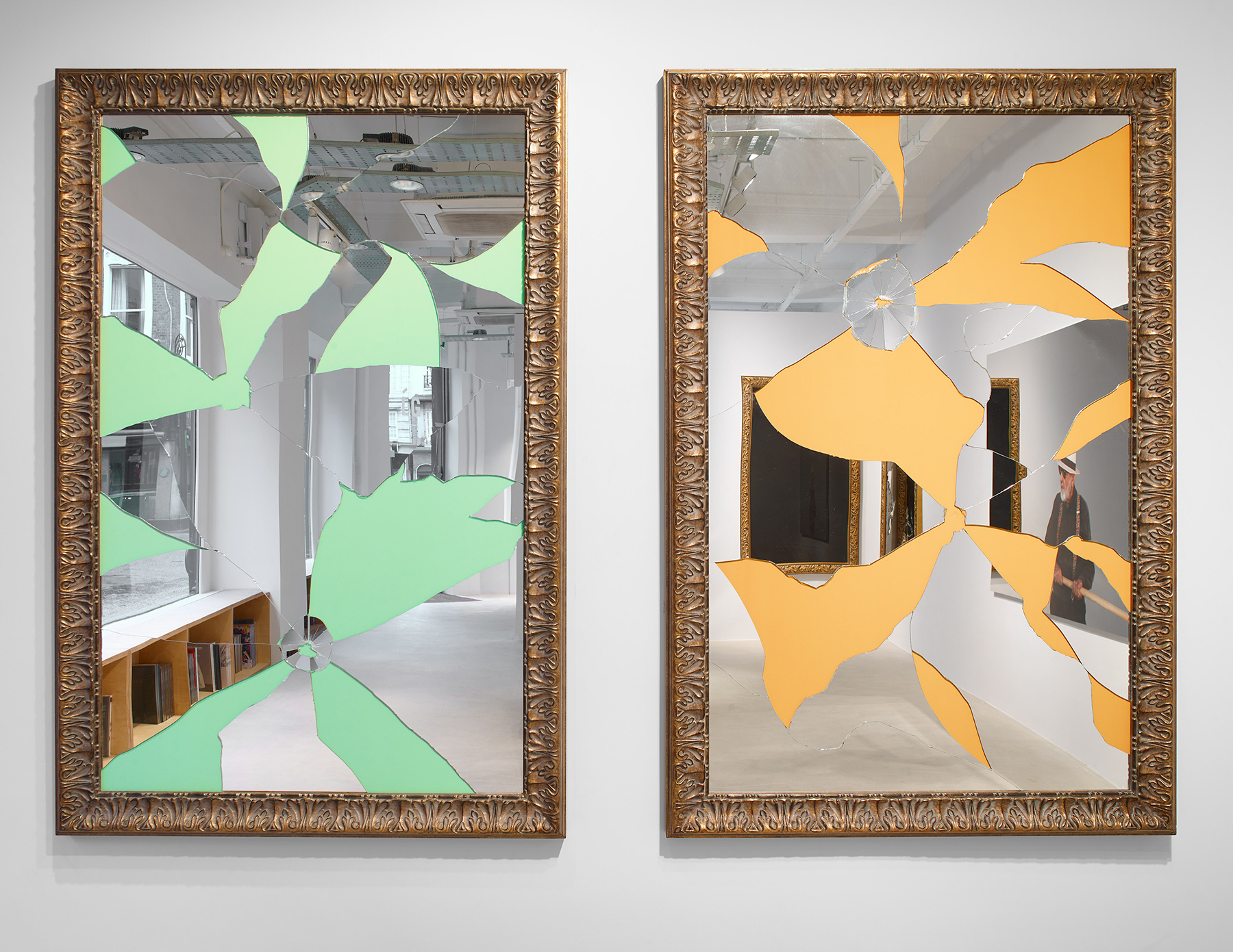 Michelangelo Pistoletto's mirror work Two Less One Colored