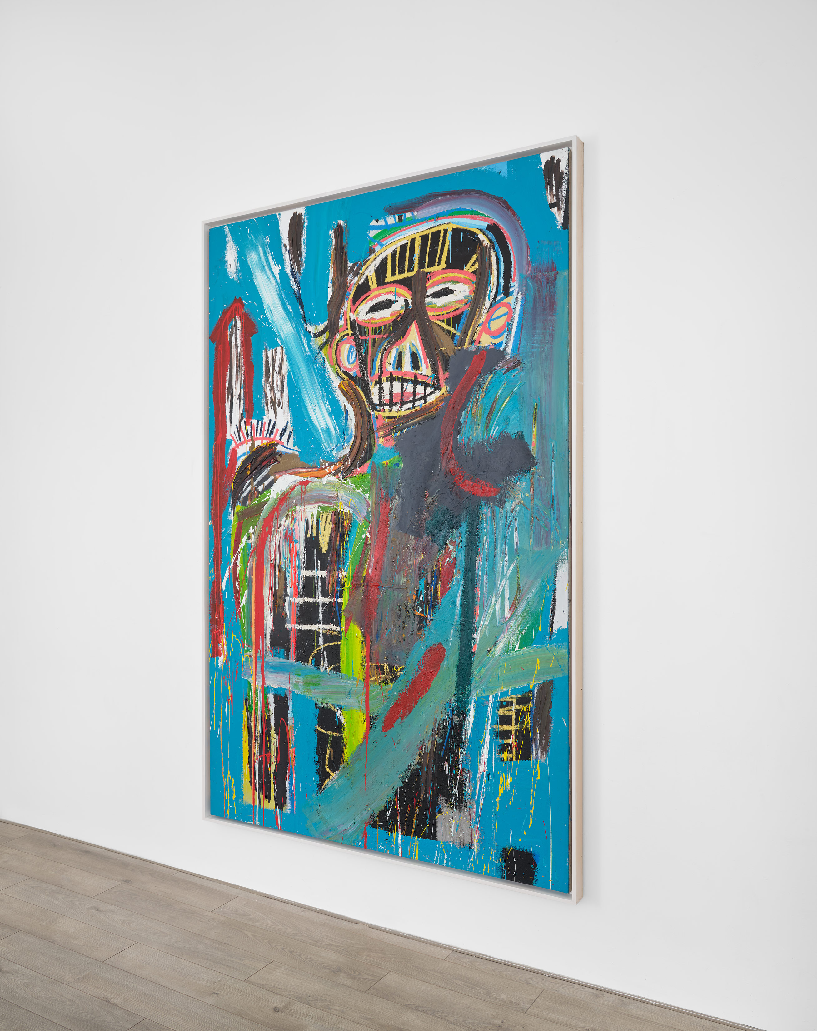 Angled view of Jean-Michel Basquiat's painting Untitled, 1982