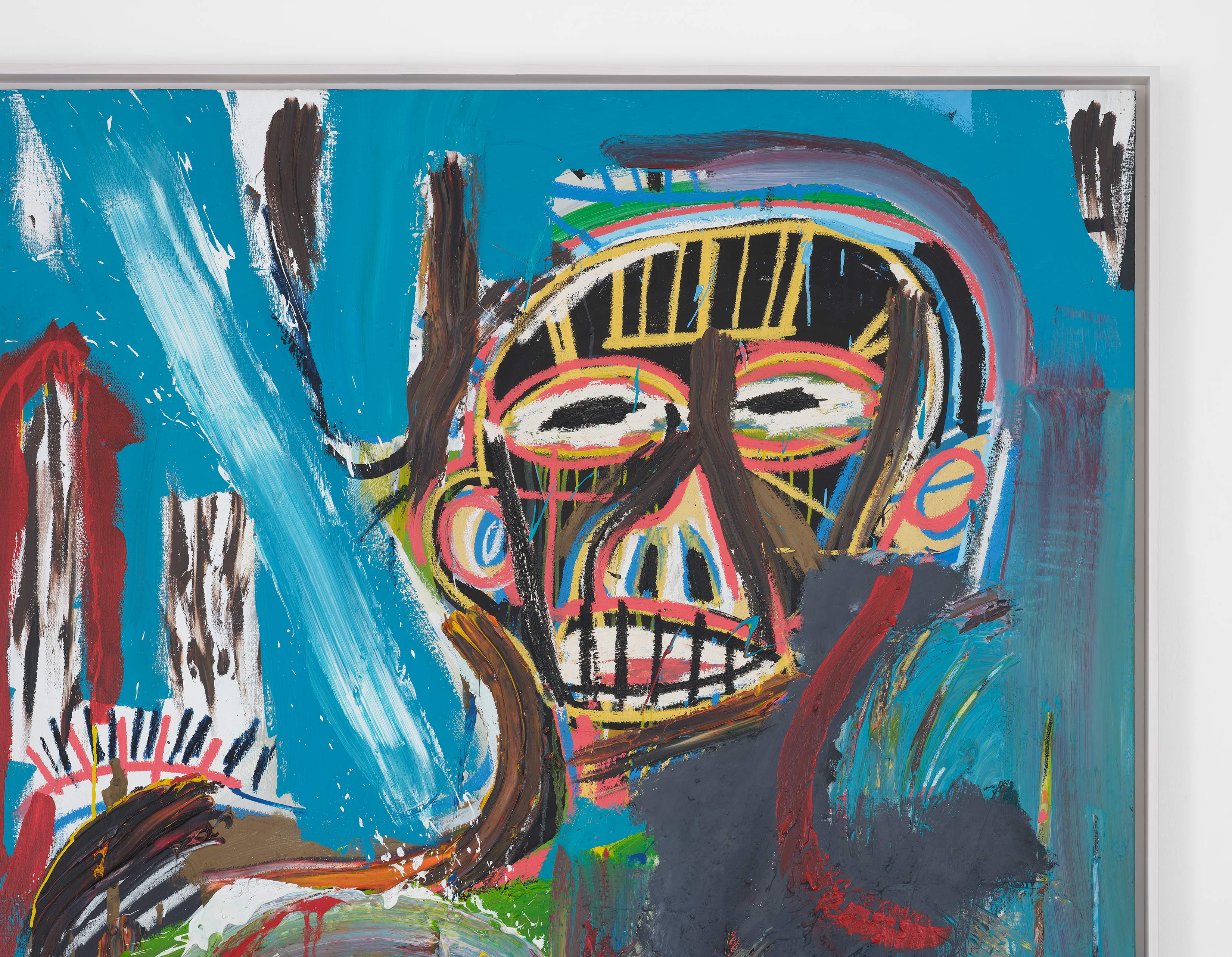 Detail view of Jean-Michel Basquiat's painting Untitled, 1982