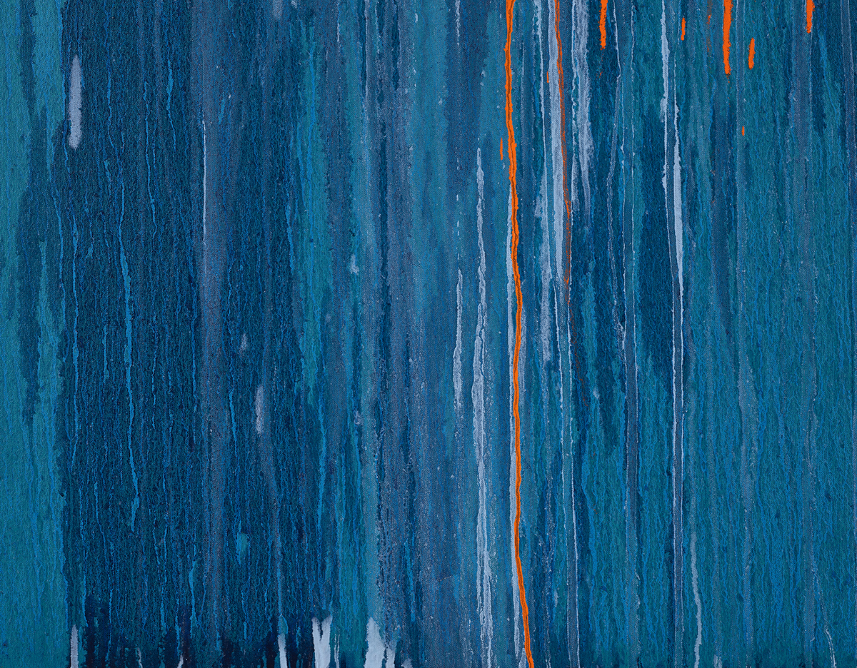 Detail view of Pat Steir's painting Considering Rothko #10