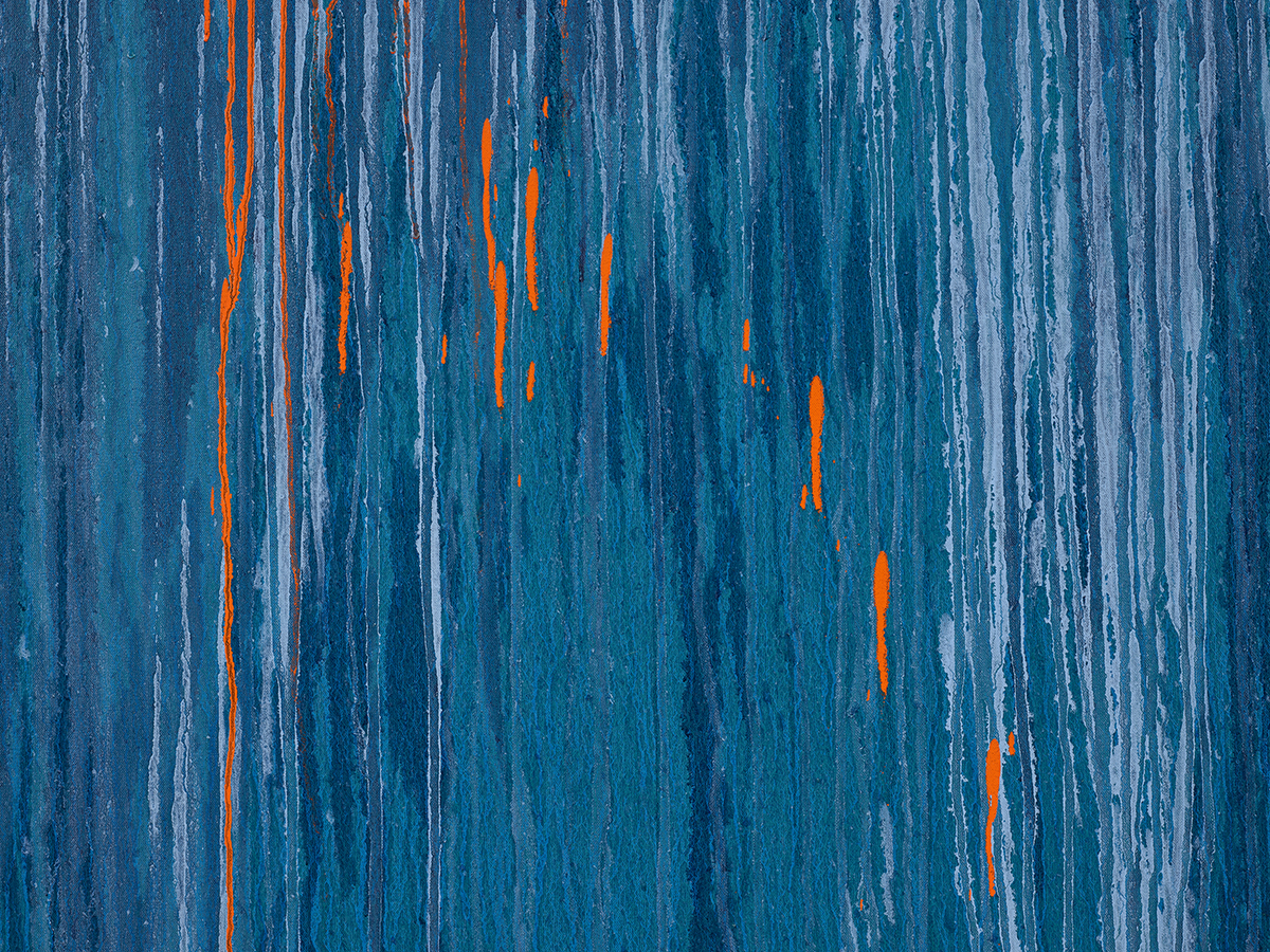 Detail view of Pat Steir's painting Considering Rothko #10