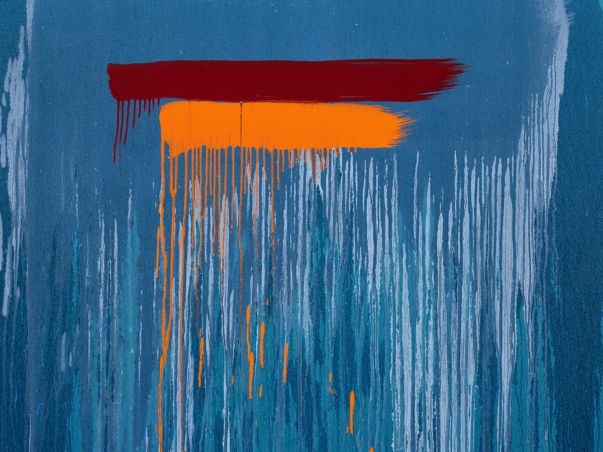 Detail view of Pat Steir's painting Considering Rothko #10