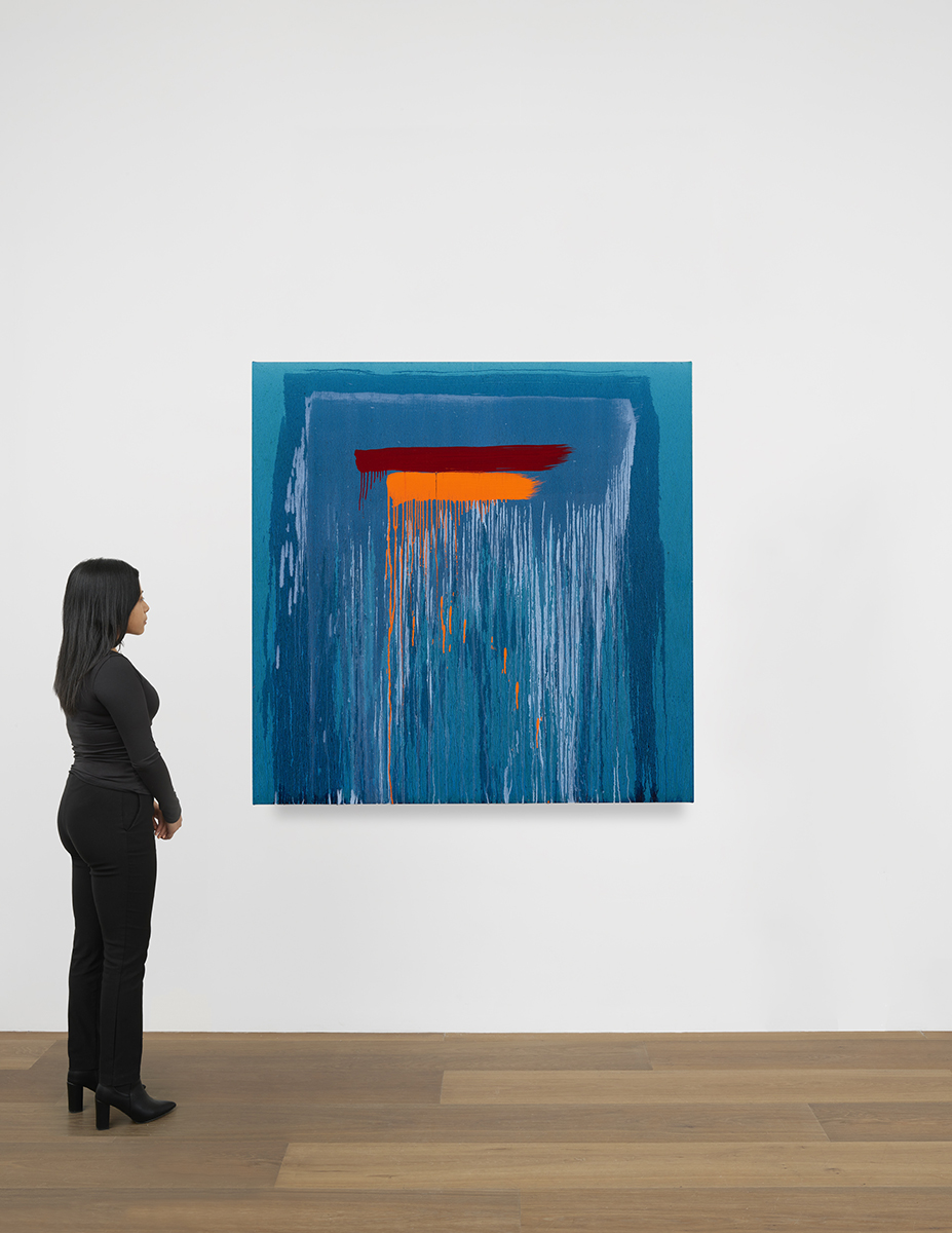 Scale view of Pat Steir's painting Considering Rothko #10