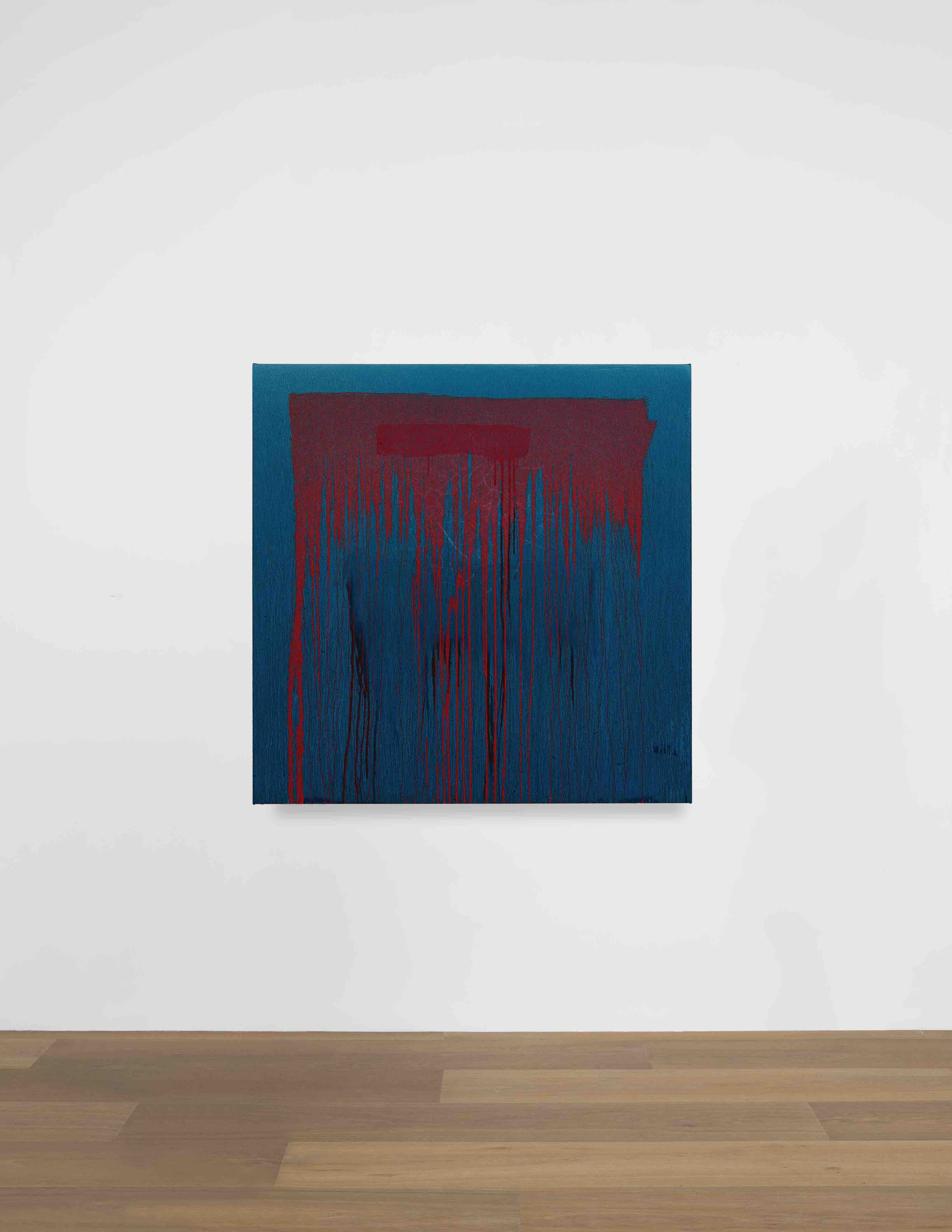 Installation view of Pat Steir's painting titled Considering Rothko #12