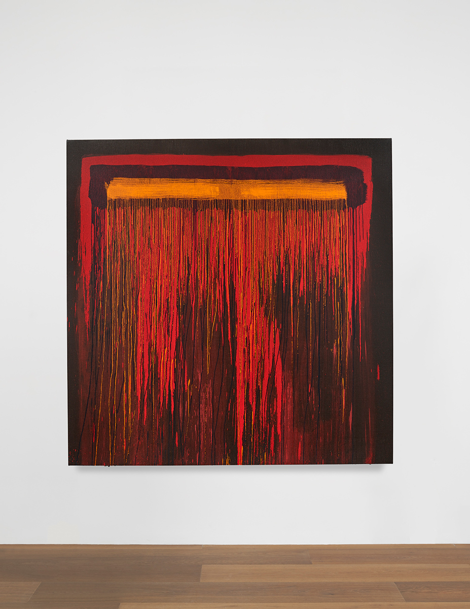 Installation view of Pat Steir's painting Considering Rothko